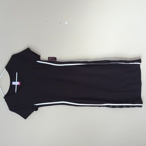 NWT NOBO Stripe Midi Dress with Snap Junior Medium Black White 7-9